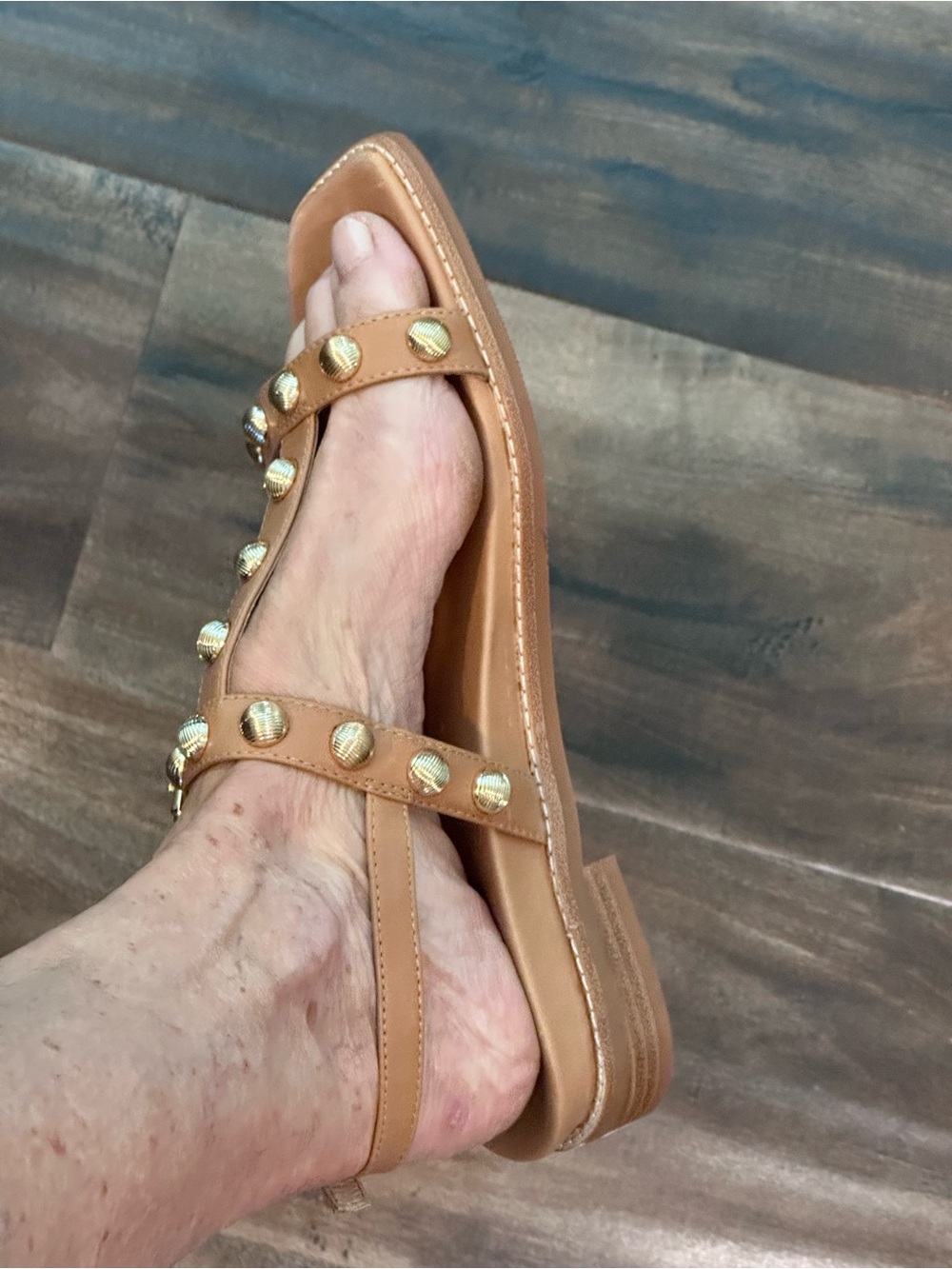 Bared Footwear Rosefinch leather sandle with gold studs. - Picture 8 of 8